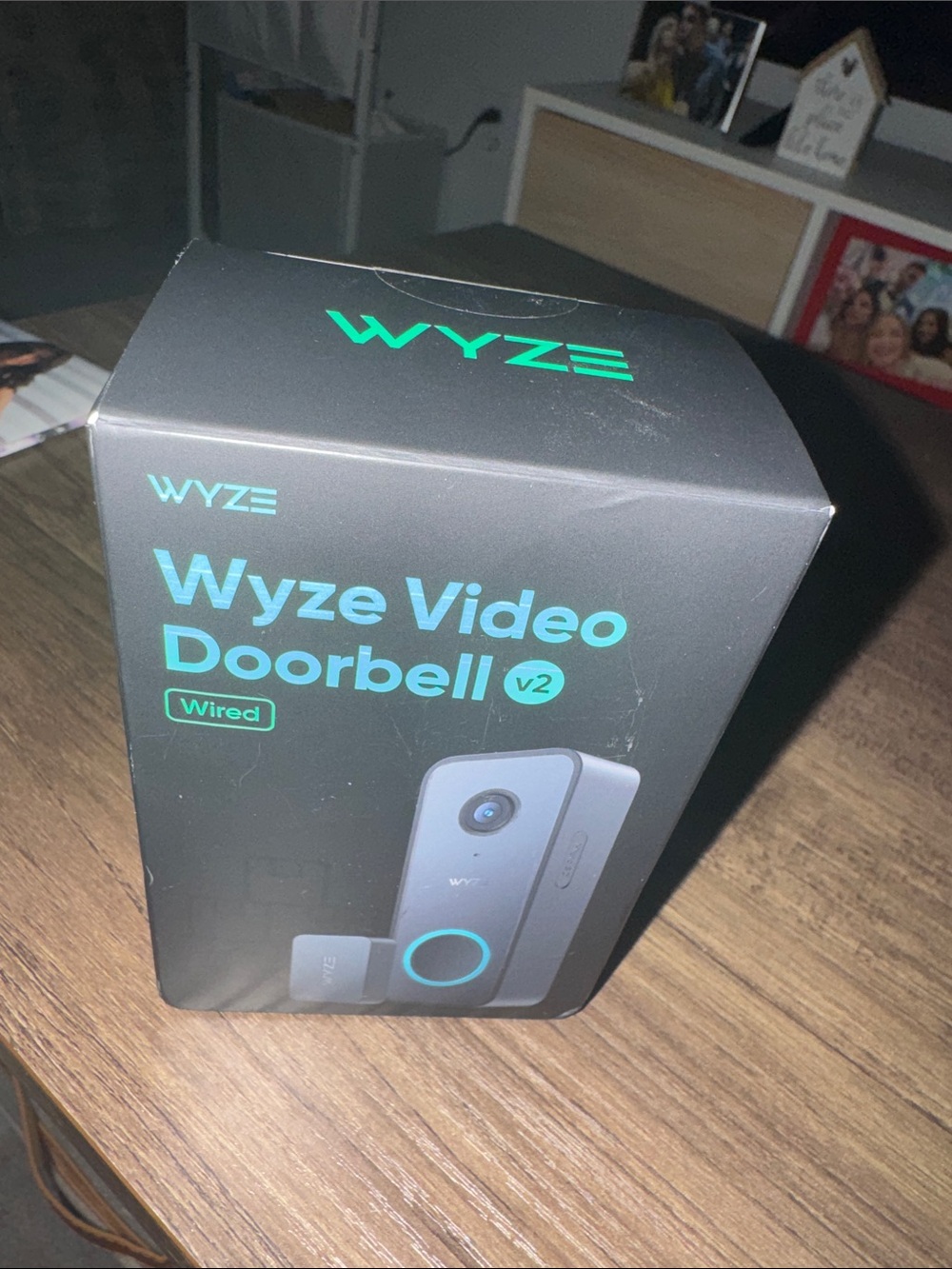 Wyze Video Doorbell V2 Black Box with Teal Accents